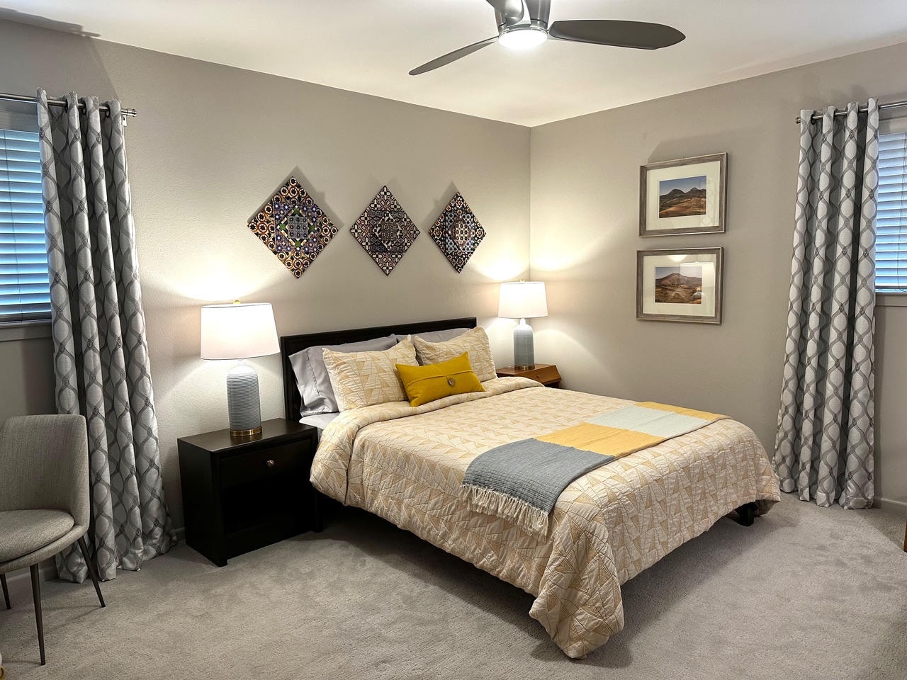 Austin Rock — After, master bedroom with diamond tile art