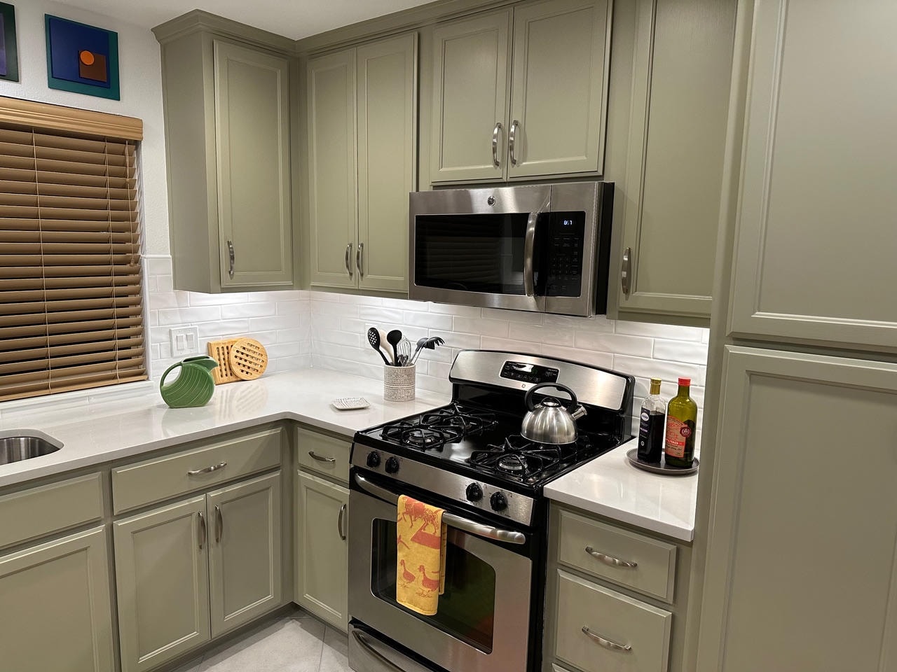 Austin Trail — After, kitchen with sage green cabinets