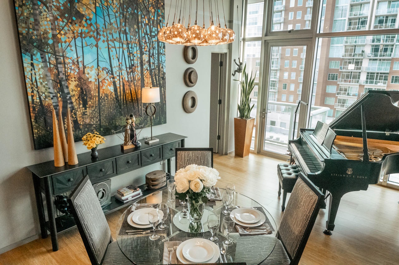Nashville Gulch — After, dining room with Steinway piano