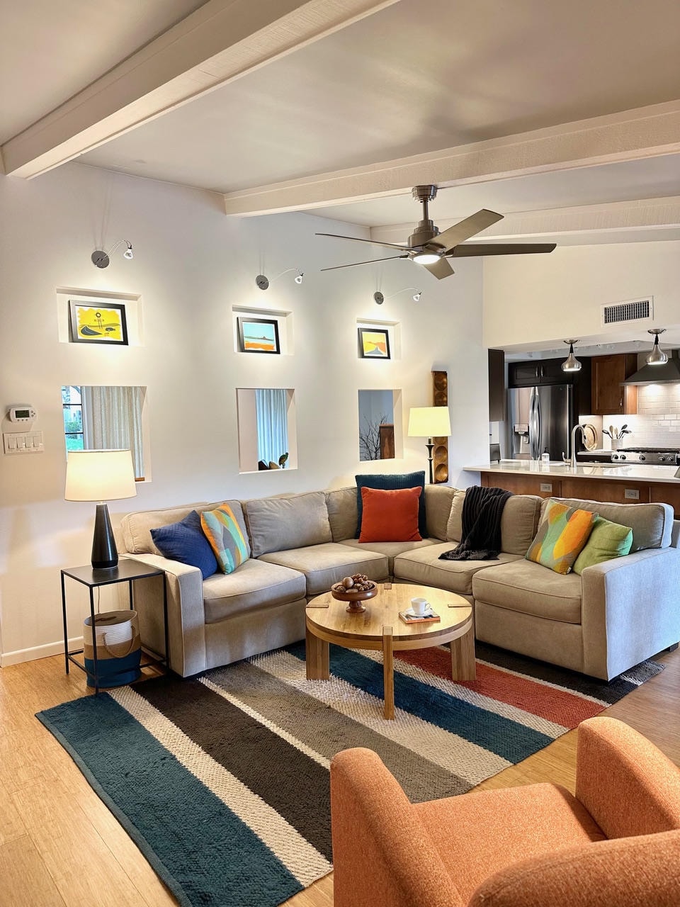 Austin Rock — After, living room with sectional